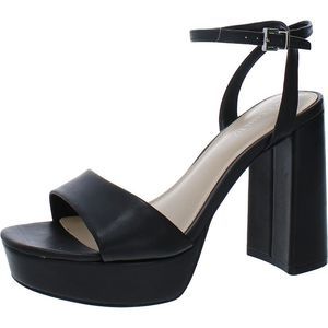Vince Camuto Womens Pendry Black Leather Dressy Platform Sandals Shoes NWT